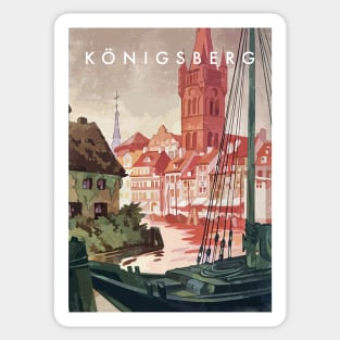 Konigsberg, Prussia, Germany.Retro travel poster Sticker